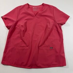 Figs Casma Three Pocket Scrub Top Pink